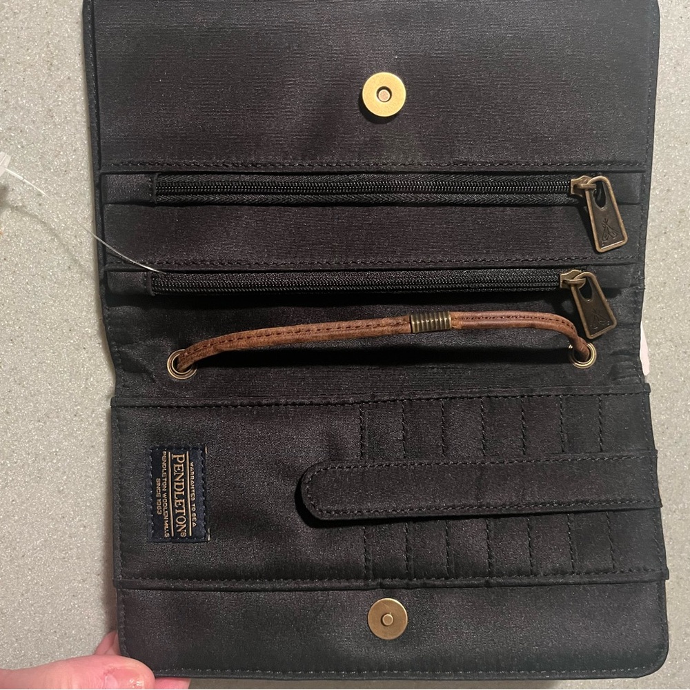 Pendleton Black Crossbody with Orange, Yellow, Bl… - image 8